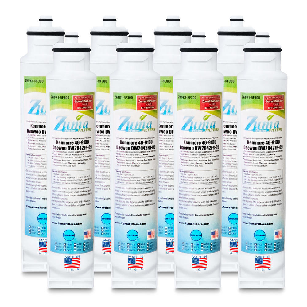 Zuma Filters™ Brand Refrigerator Water and Ice Filter compatible with Daewoo® / Kenmore® 11173049610 (8 Pack) ZWFK1-RF300