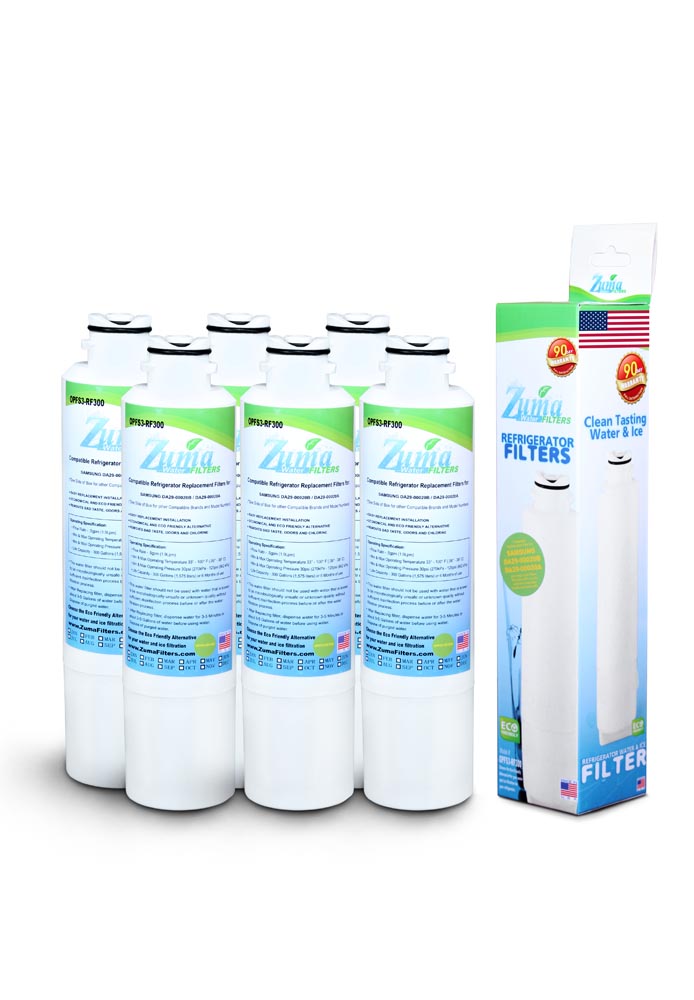 Zuma Filters ZUMA Brand , Water and Ice Filter , Model # OPFS3-RF300 , Compatible to Samsung&reg; 9101 - 6 Pack - Made in U.S.A.