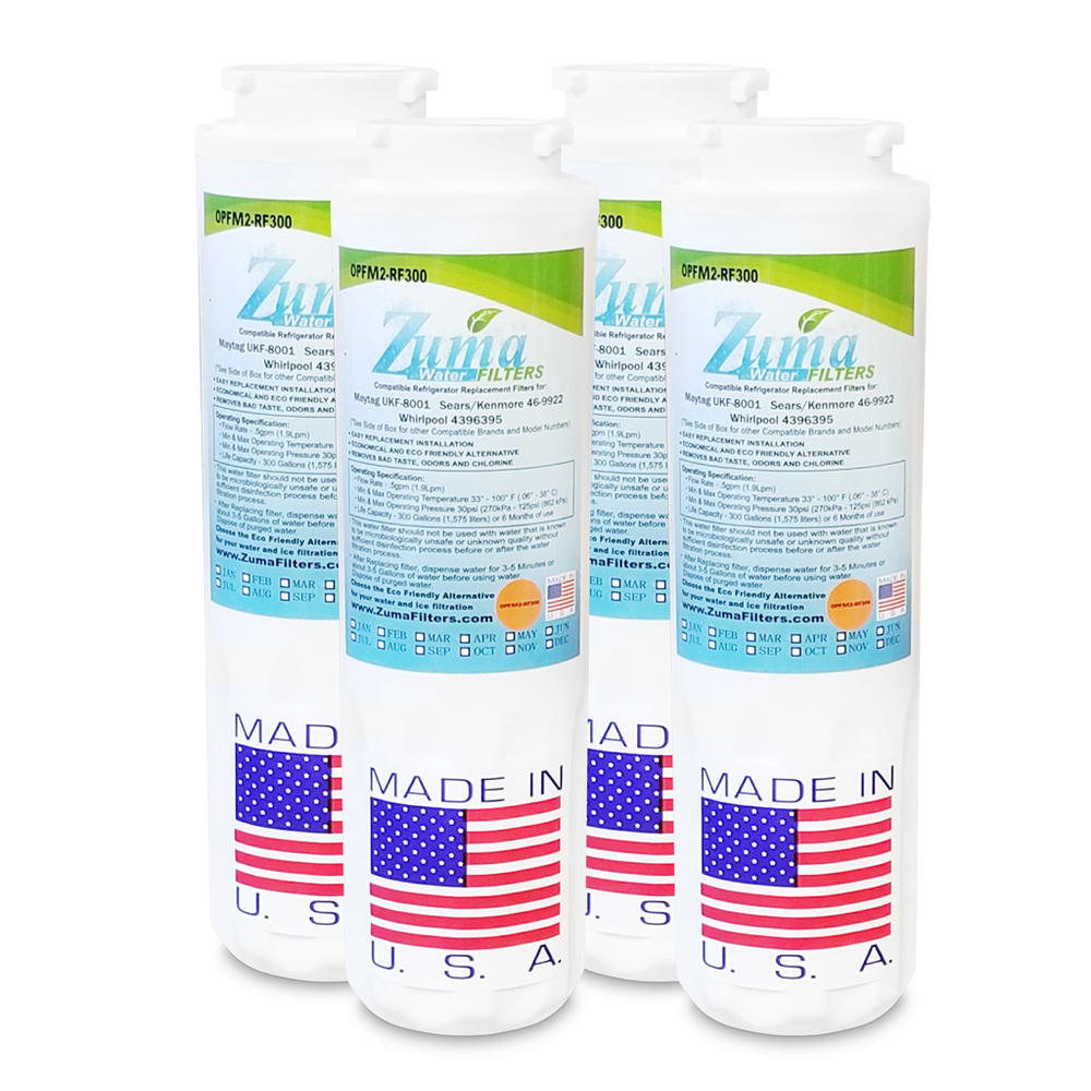 Zuma Filters ZUMA Brand , Water and Ice Filter , Model # OPFM2-RF300 , Compatible to Maytag&reg; 101641-A - 4 Pack - Made in U.S.A.