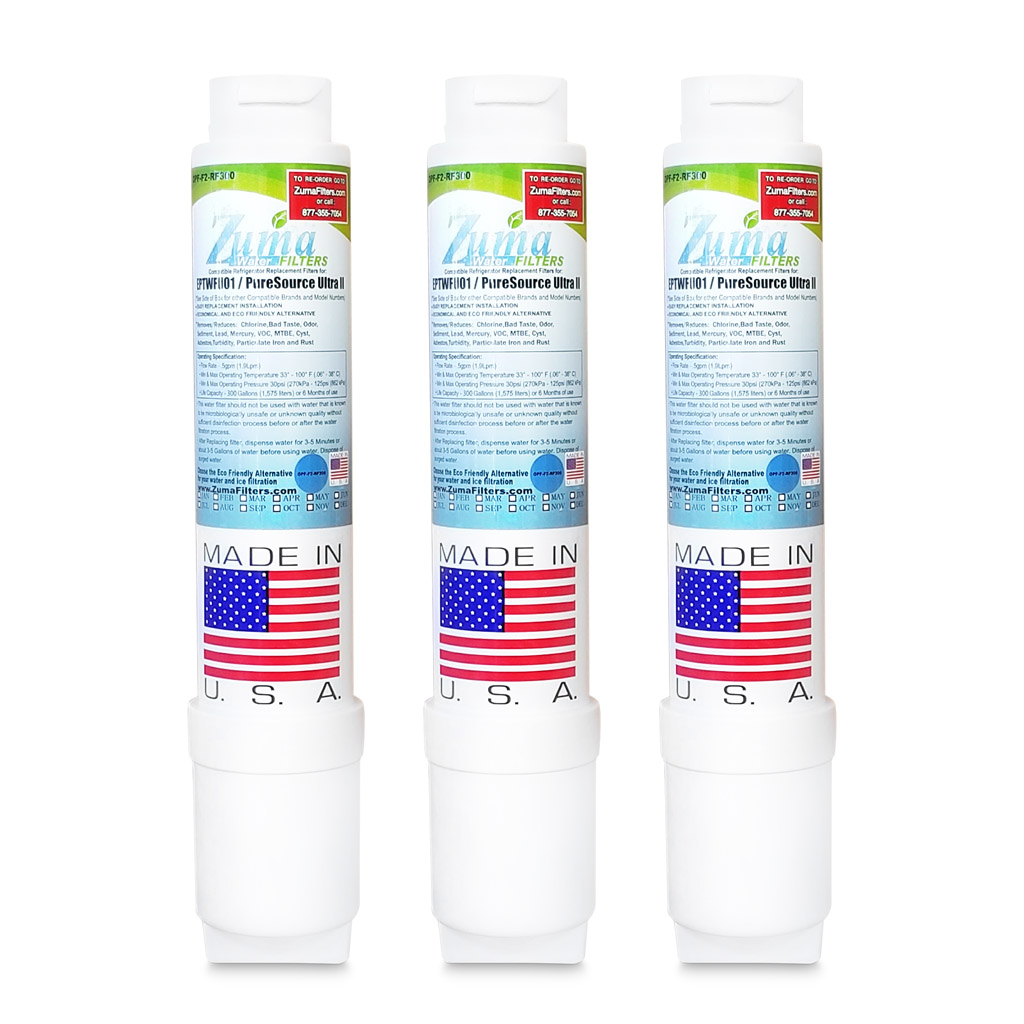 Zuma Filters ZUMA Brand , Water and Ice Filter , Model # OPFF2-RF300 , Compatible to FPBG2277RF - 3 Pack - Made in U.S.A.