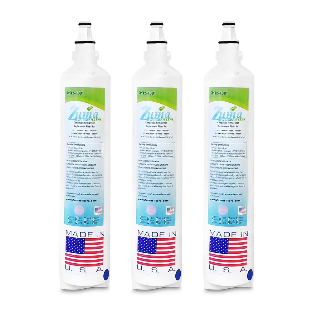 Zuma Filters ZUMA Brand , Water and Ice Filter , Model # OPFL2-RF300 , Compatible to LG&reg; 9990P - 3 Pack - Made in U.S.A.