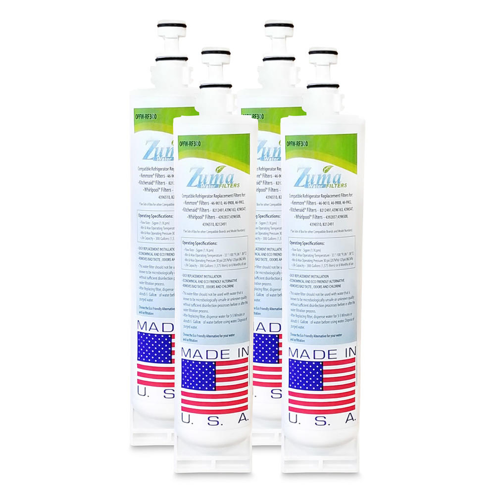 Zuma Filters ZUMA Brand , Refrigerator Water Filter , Model # OPFW-RF300 , Compatible to Kenmore&reg; 51252 - 4 Pack - Made in U.S.A.
