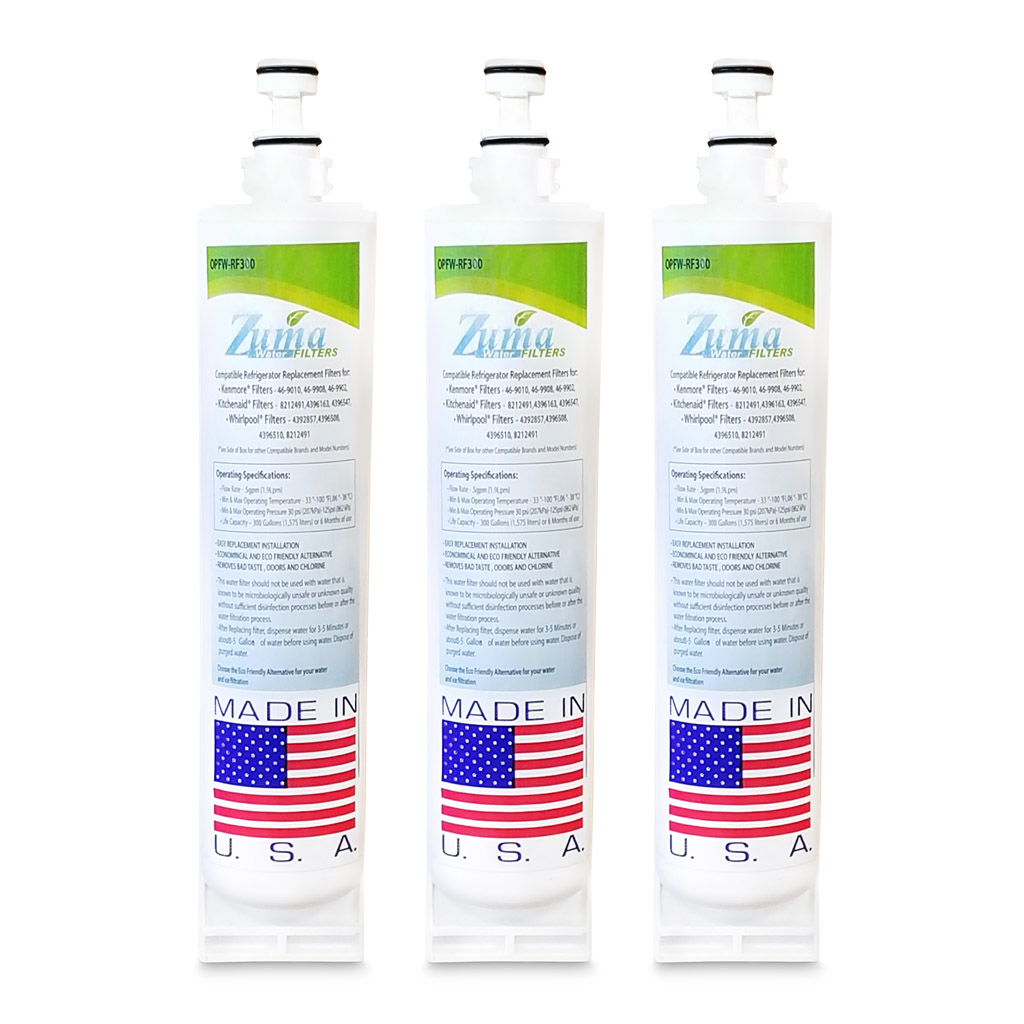 Zuma Filters ZUMA Brand , Refrigerator Water Filter , Model # OPFW-RF300 , Compatible to Kenmore&reg; 469085 - 3 Pack - Made in U.S.A.