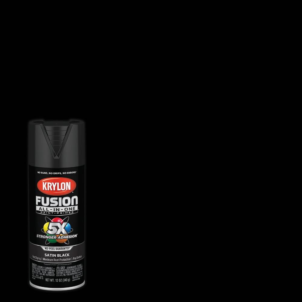 Fusion All-In-One Krylon K02732007 Krylon Fusion All-In-One Satin Spray Paint & Primer, Black K02732007