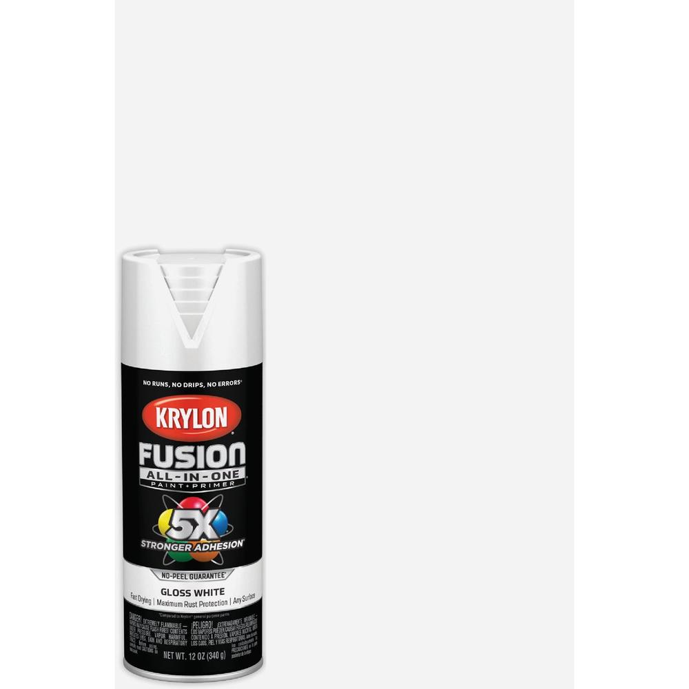 Fusion All-In-One Krylon K02727007 Krylon Fusion All-In-One Gloss Spray Paint & Primer, White K02727007