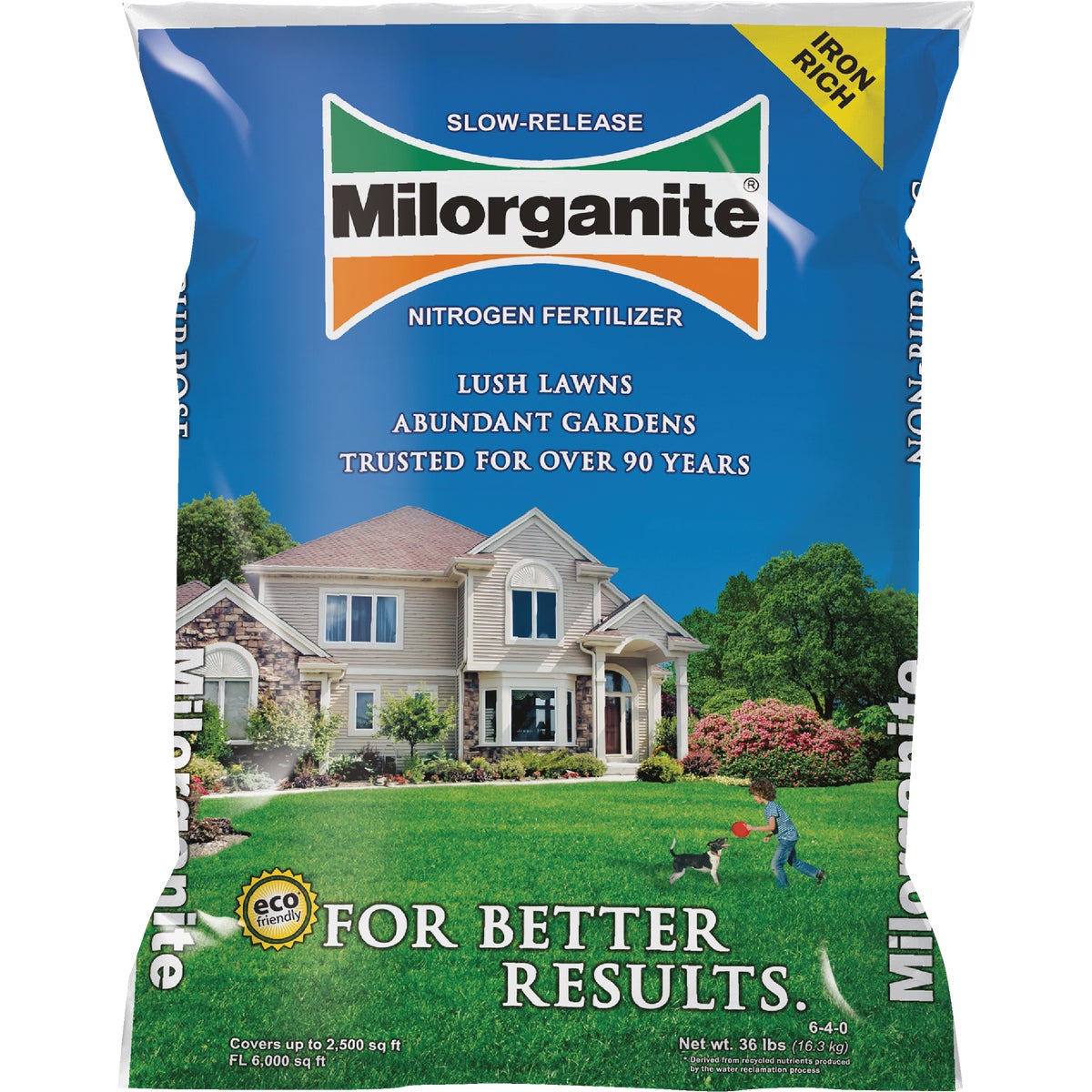 Milorganite 64032 Milorganite 32 Lb. 2500 Sq. Ft. 6-4-0 Slow-Release Nitrogen Lawn Fertilizer 64032