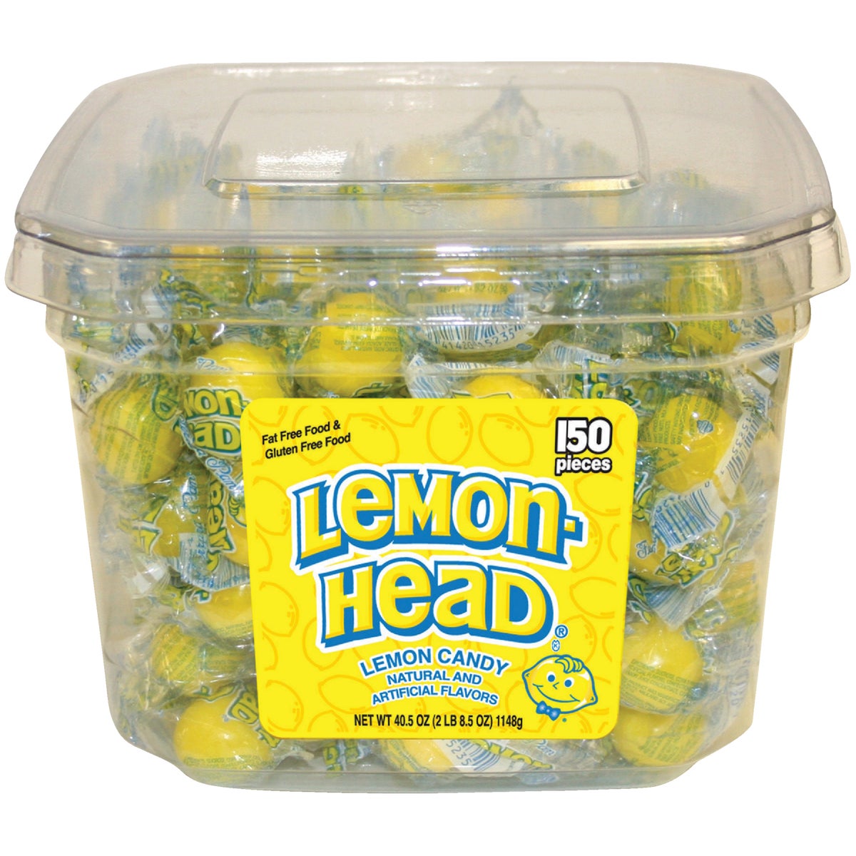 Sathers 123093 Lemon Head 0.3 Oz. Individually Wrapped Lemon Candy Display (150-Count) 123093
