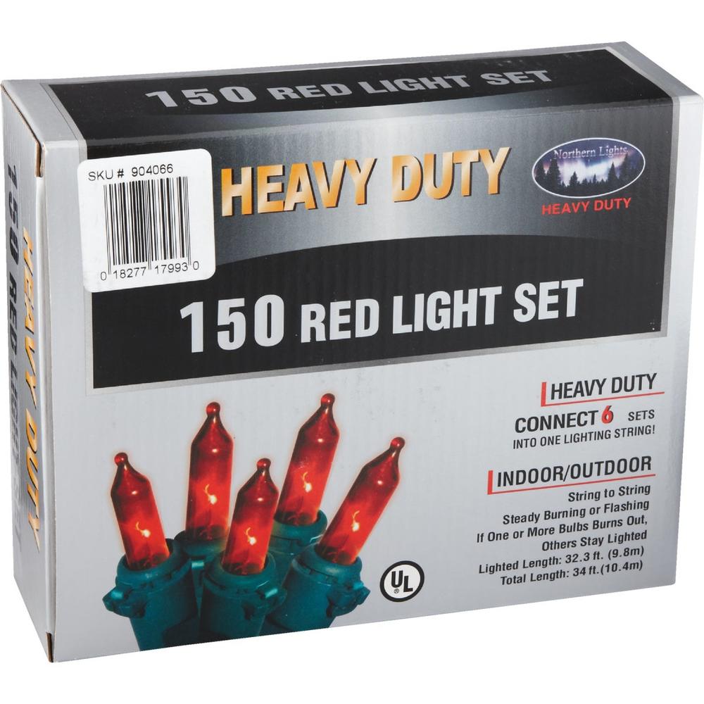 J Hofert 1799-03 J Hofert Red 150-Bulb Heavy-Duty Mini Incandescent Light Set 1799-03