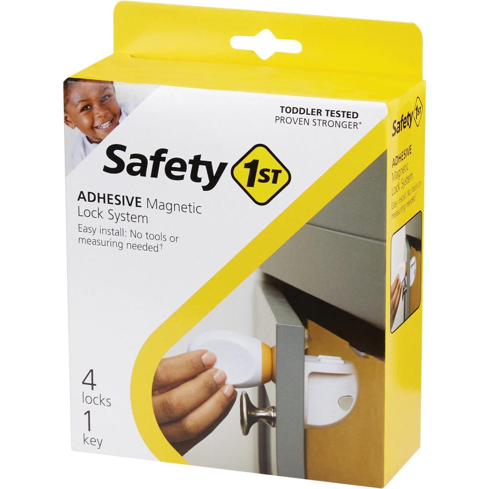 Safety 1st HS293 Safety 1st Plastic Adhesive Magnetic Lock System (4-Lock Set) HS293