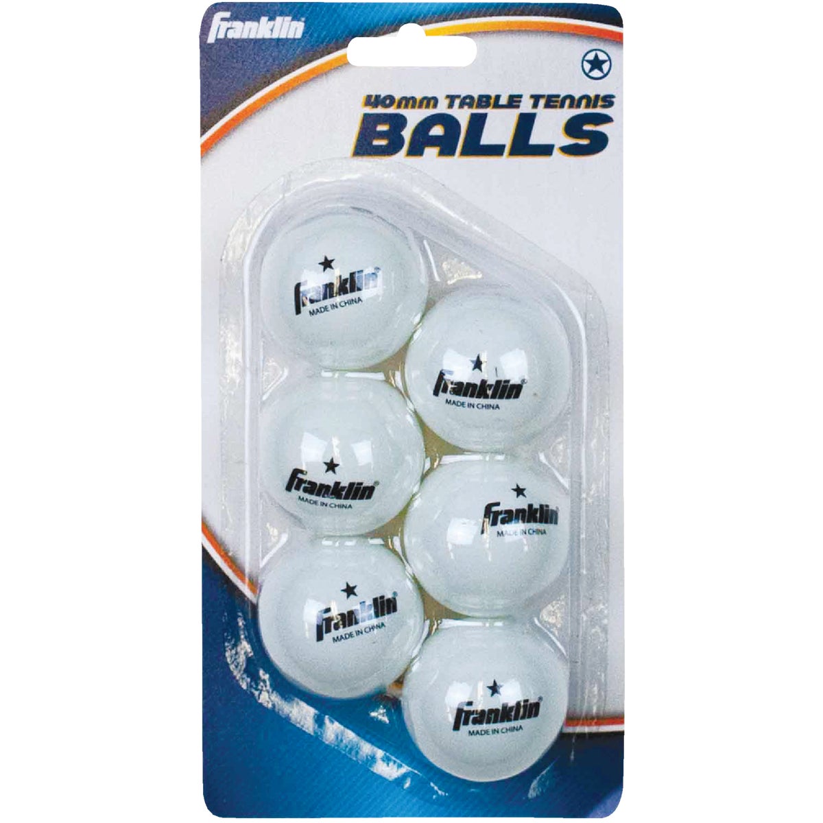 Franklin 57113 Franklin White Table Tennis Ball (6-Pack) 57113