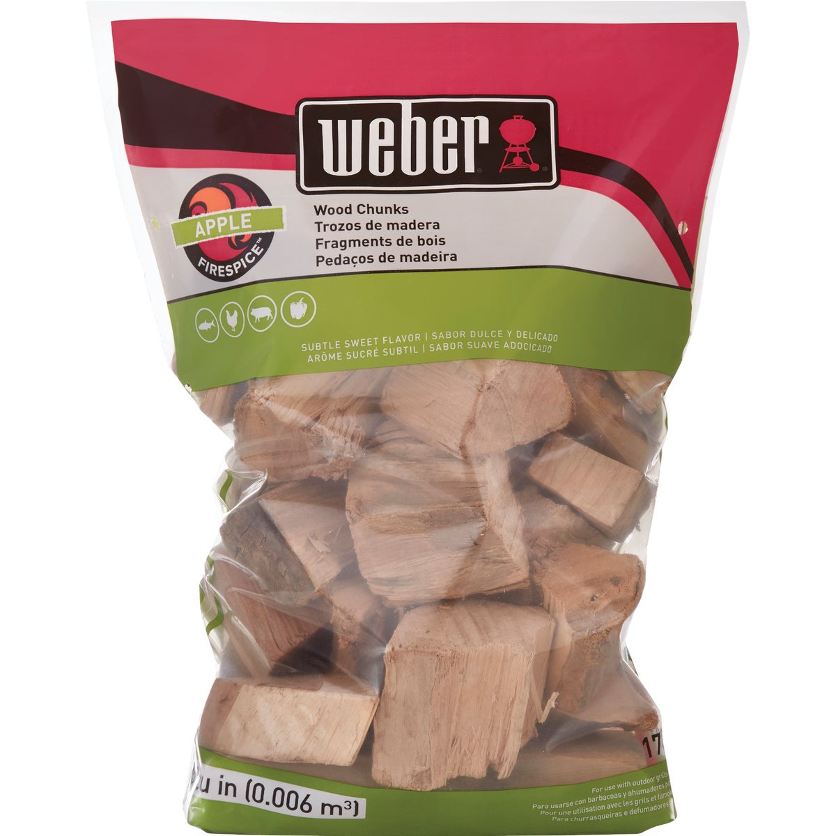 Weber 17139 Weber 350 Cu. In. Apple Wood Chunks 17139