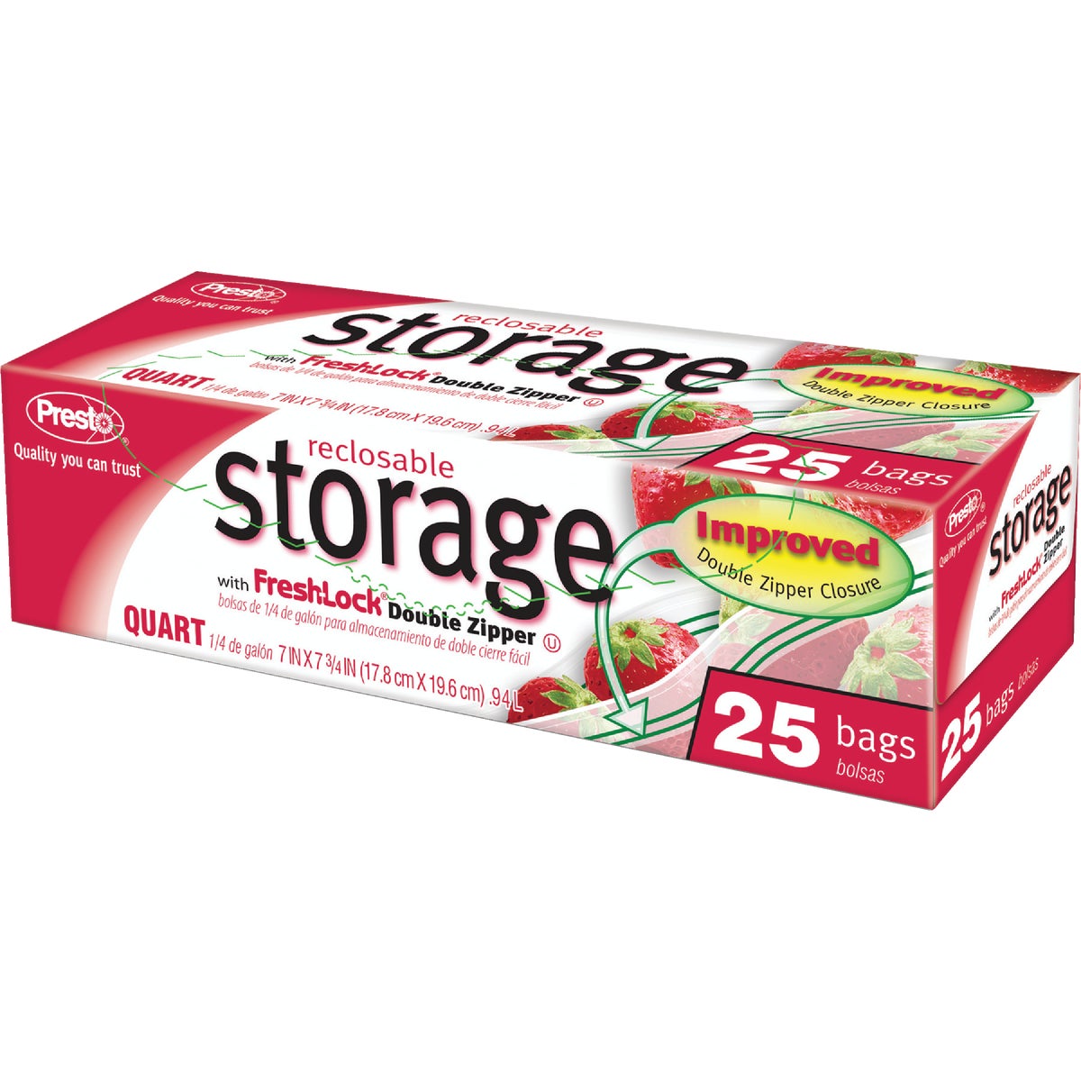 Presto CO3715S Presto 1 Qt. Reclosable Food Storage Bag (25 Count) CO3715S