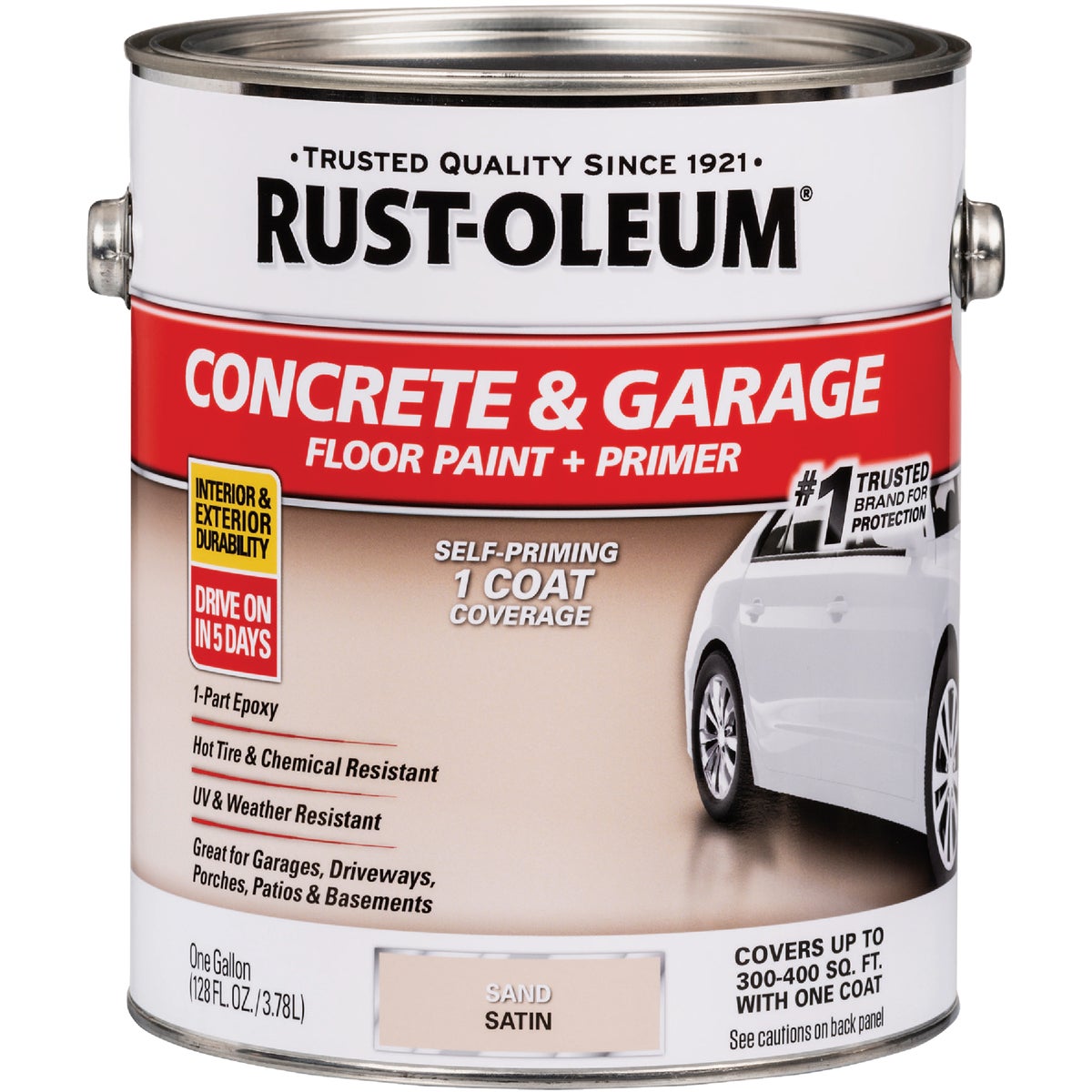 Rust-Oleum 347121 Rust-Oleum Concrete & Garage Floor Paint & Primer, 1 Gal., Sand 347121