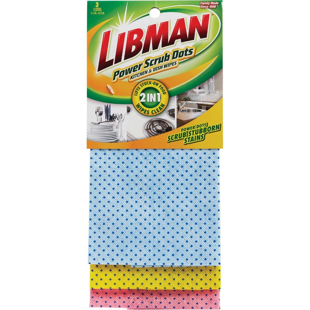 Libman 337 Libman Power Scrub Dots Kitchen & Dish Wipes (3-Pack) 337