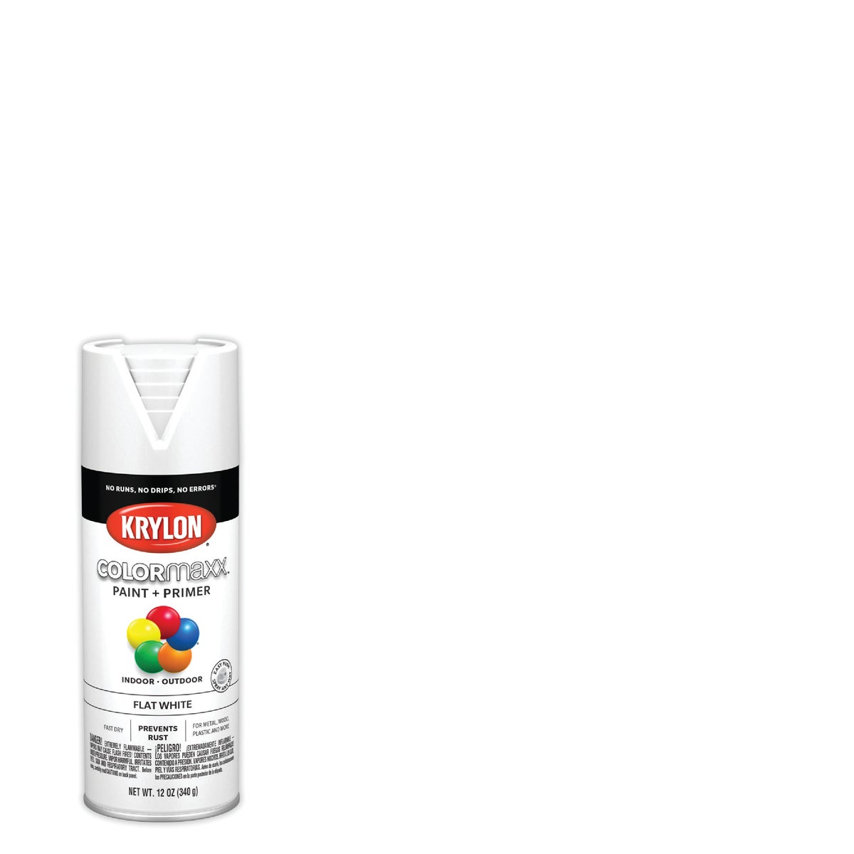 ColorMaxx Krylon K05548007 Krylon ColorMaxx 12 Oz. Flat Spray Paint, White K05548007