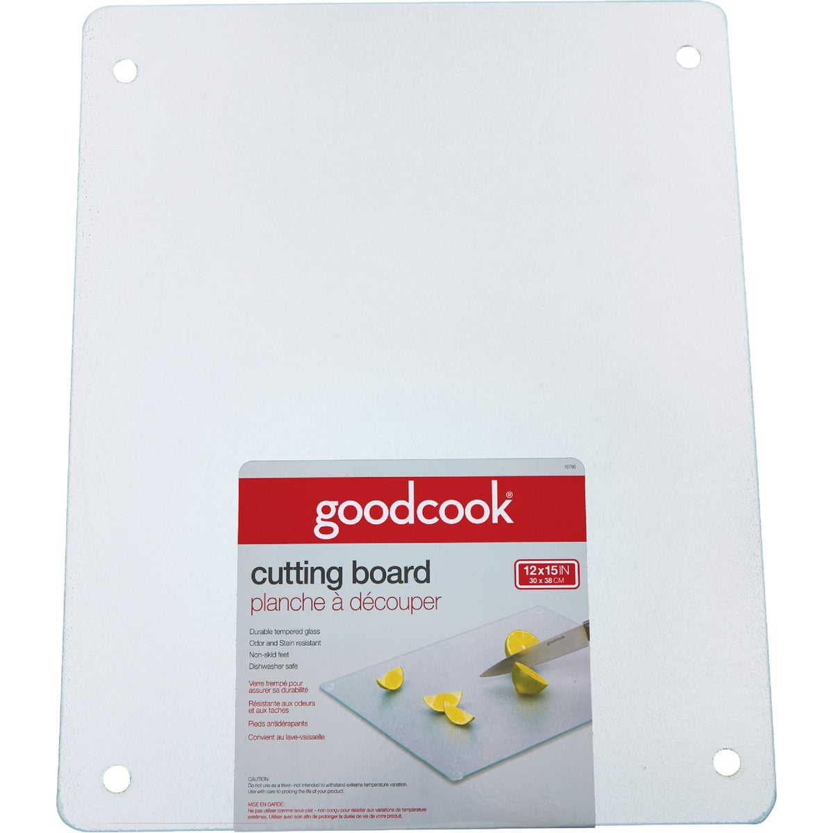 Goodcook 10796 Goodcook 12 In. x 15 In. Silver Tempered Glass Cutting Board 10796
