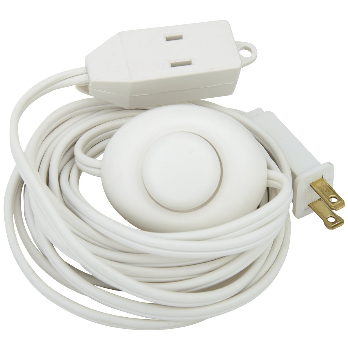 SIM Supply, Inc. FS-PT2182-15X-WH Do it 15 Ft. 18/2 White Extension Cord with Foot Switch FS-PT2182-15X-WH