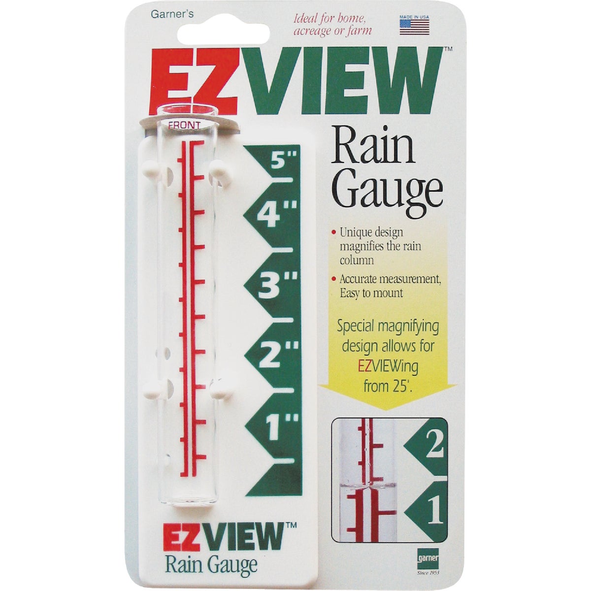 EZ Read Headwind 820-0188 EZView 5 In. Glass Rain Gauge 820-0188
