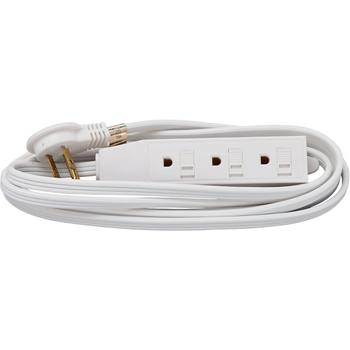SIM Supply, Inc. IPF-PT2163-8-WH Do it Best 8 Ft. 16/3 Flat Plug White Extension Cord IPF-PT2163-8-WH