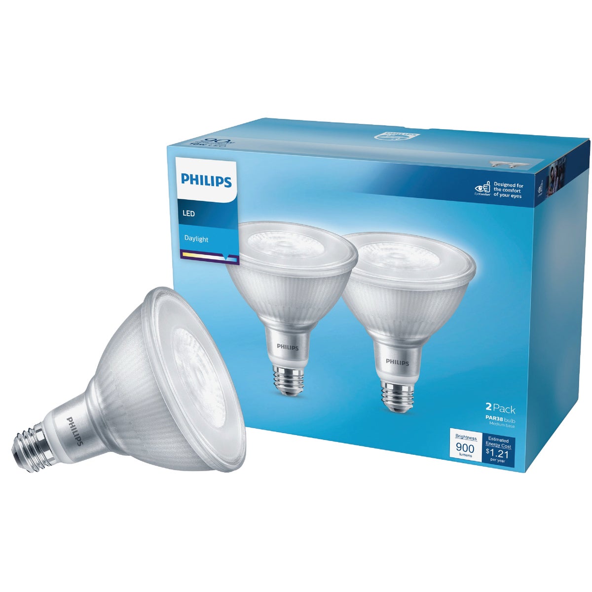 Philips 573220 Philips 90W Equivalent Daylight PAR38 Medium LED Floodlight Light Bulb (2-Pack) 573220