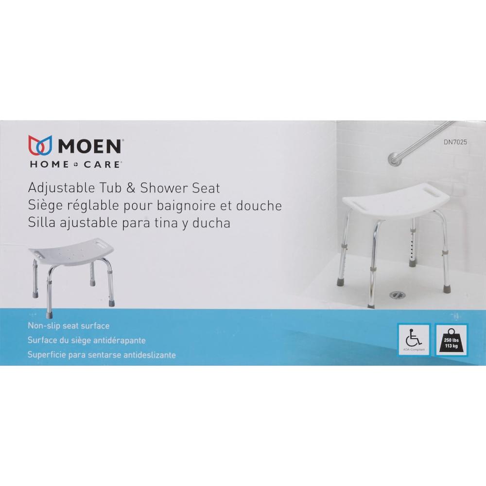 HOME CARE Moen DN7025 Moen Home Care 300 Lb. Capacity Shower & Tub Seat, Glacier DN7025