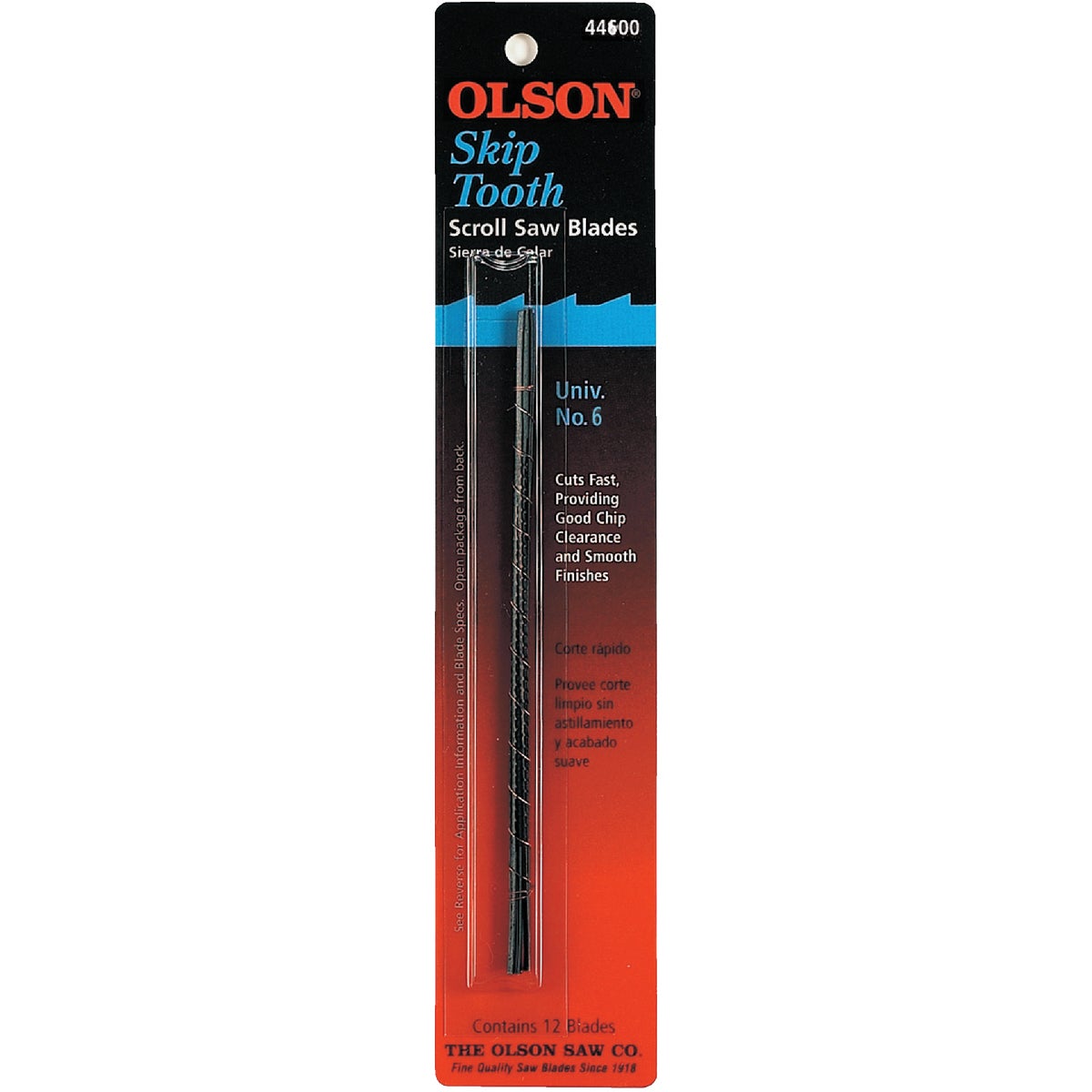 Olson FR44600 Olson 11TPI Skip Tooth Plain End Scroll Saw Blade (12 Count) FR44600