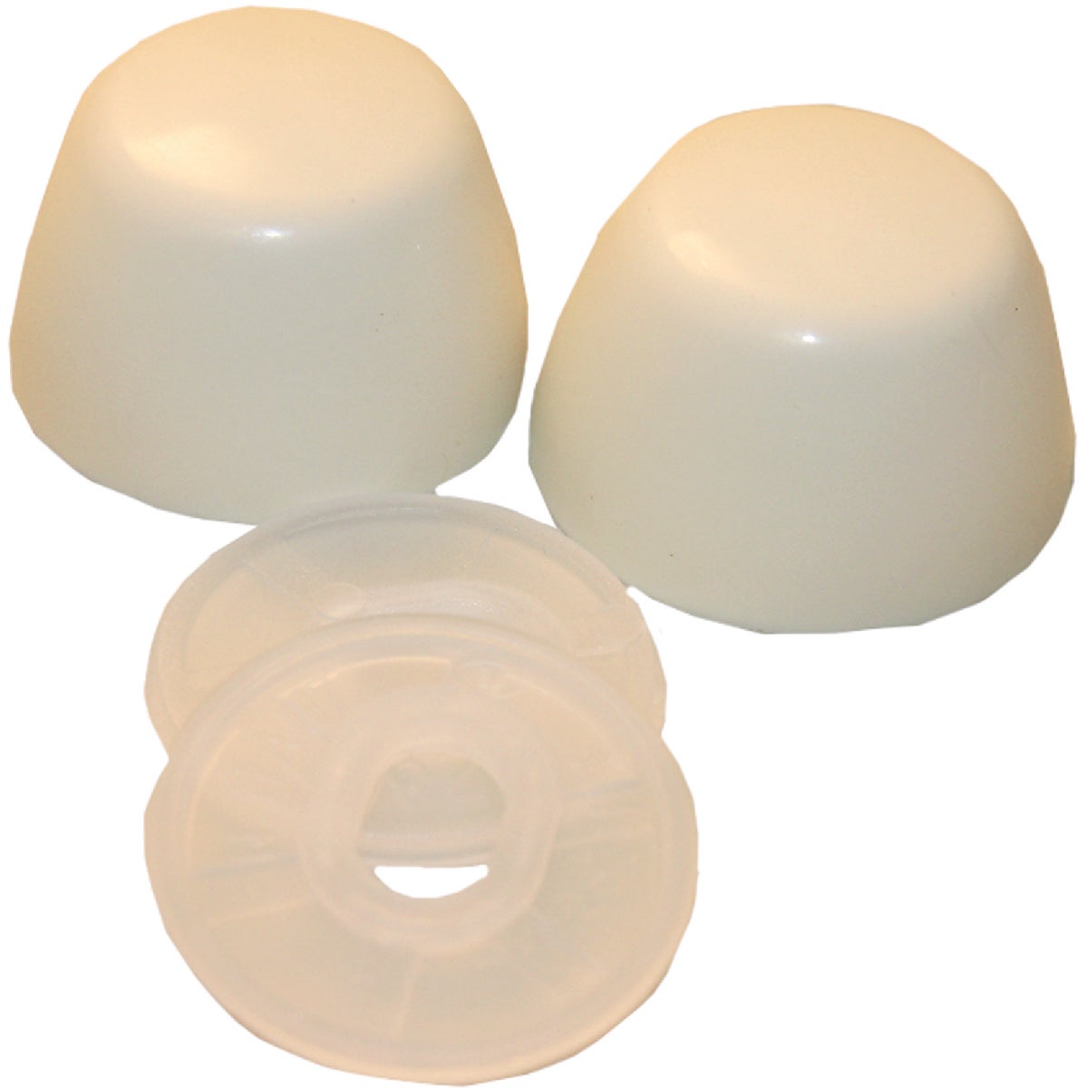 Lasco 04-3915 Lasco Round Almond Plastic Snap-On Toilet Bolt Caps (2 Ct.) 04-3915
