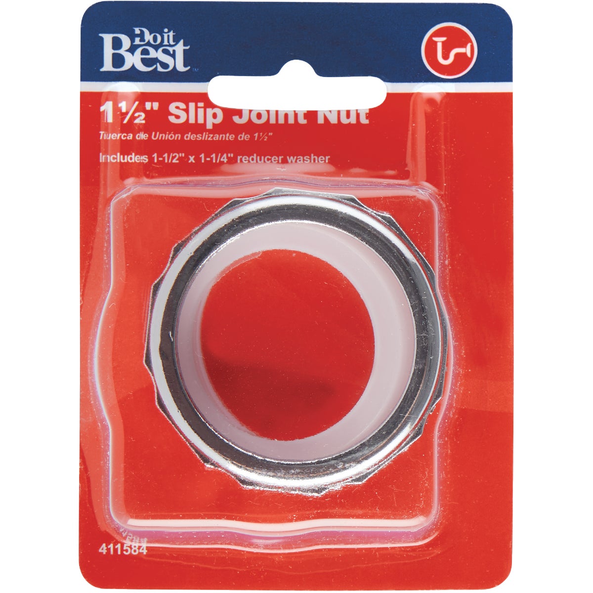 SIM Supply, Inc. 411584 Do it 1-1/2 In. x 1-1/4 In. Die-Cast Slip Joint Nut and Washer 411584