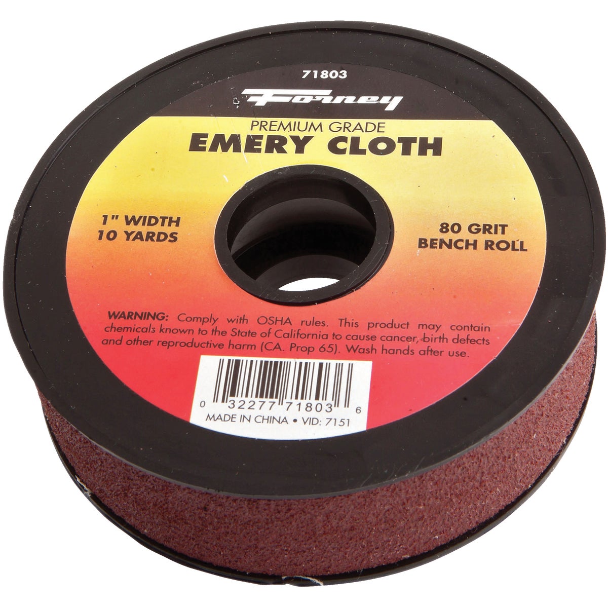 Forney 71803 Forney 1 In. W x 10 Yd. L 80 Grit Premium Grade Emery Cloth 71803