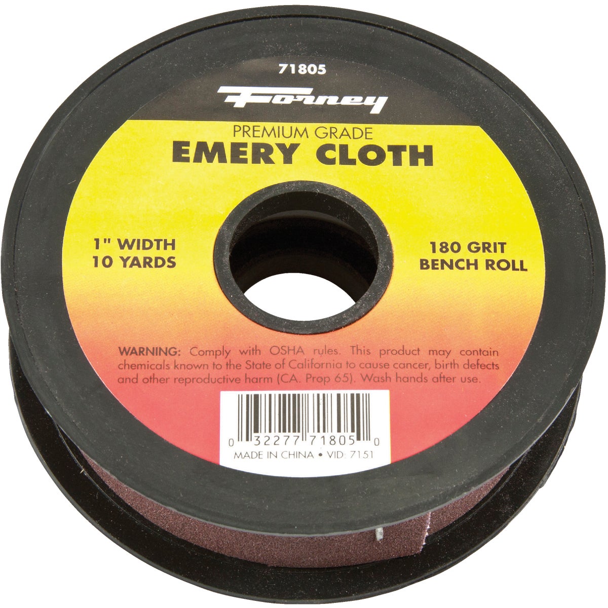 Forney 71805 Forney 1 In. W x 10 Yd. L 180 Grit Premium Grade Emery Cloth 71805