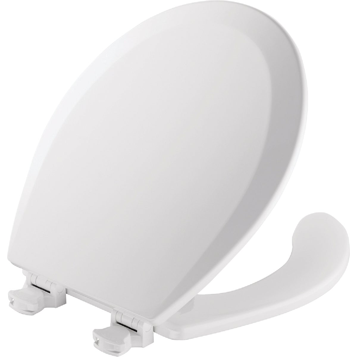 MAYFAIR 8440EC 000 Open Front Toilet Seat will Never Loosen and Easily Remove, ROUND, Durable Enameled Wood, White