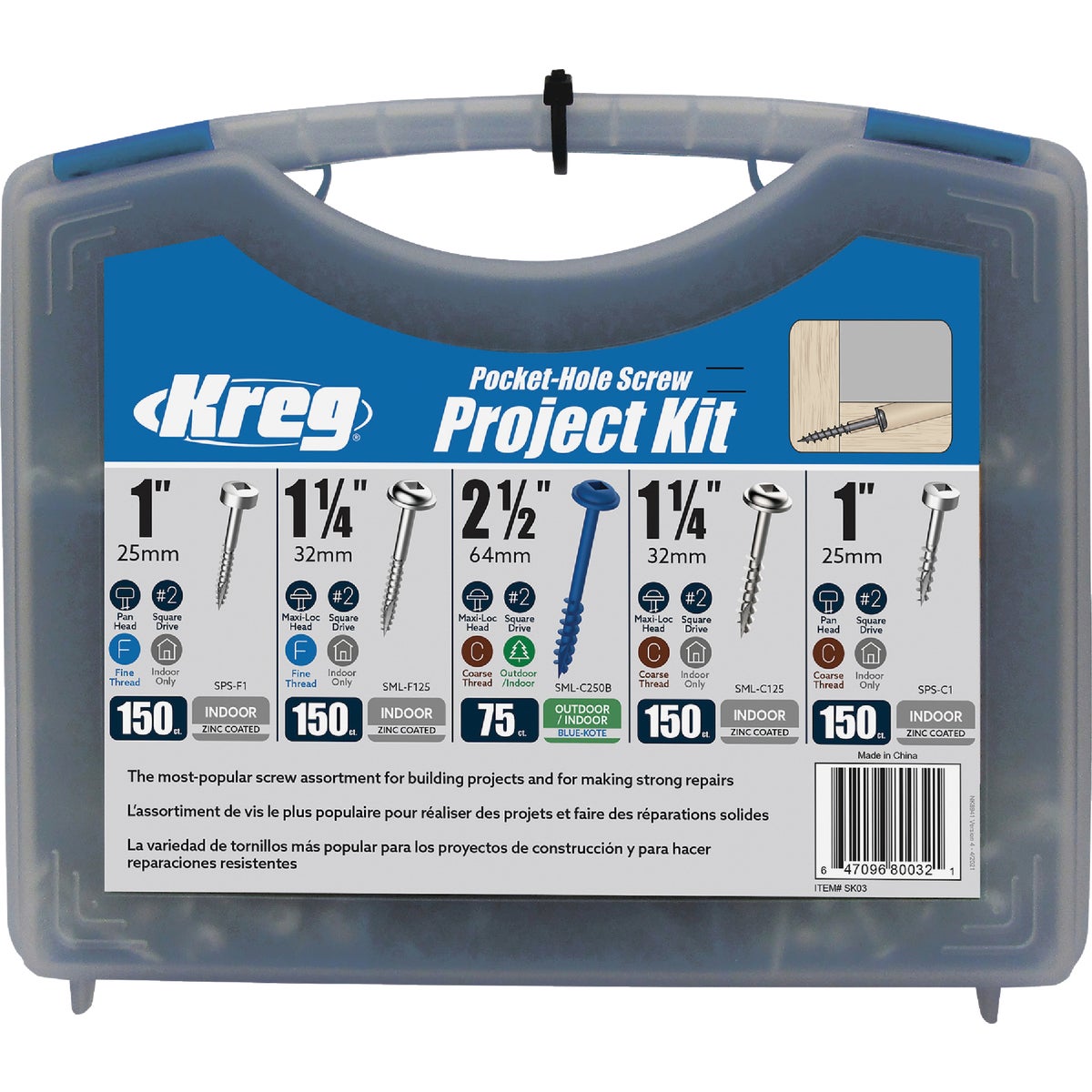Kreg SK03 Kreg Pocket Screw Repair Kits (675 Ct.) SK03