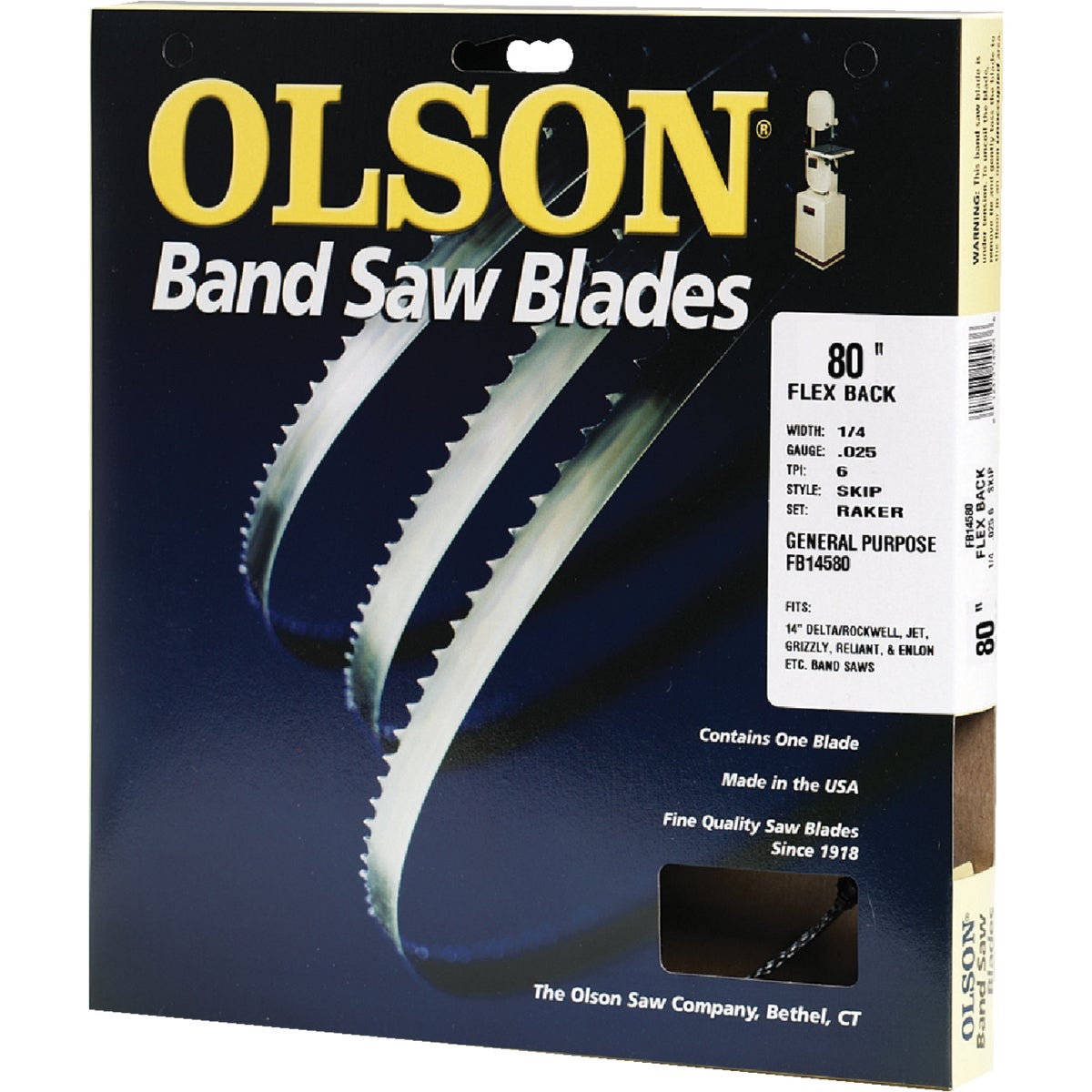 Olson FB14580DB Olson 80 In. x 1/4 In. 6 TPI Skip Flex Back Band Saw Blade FB14580DB