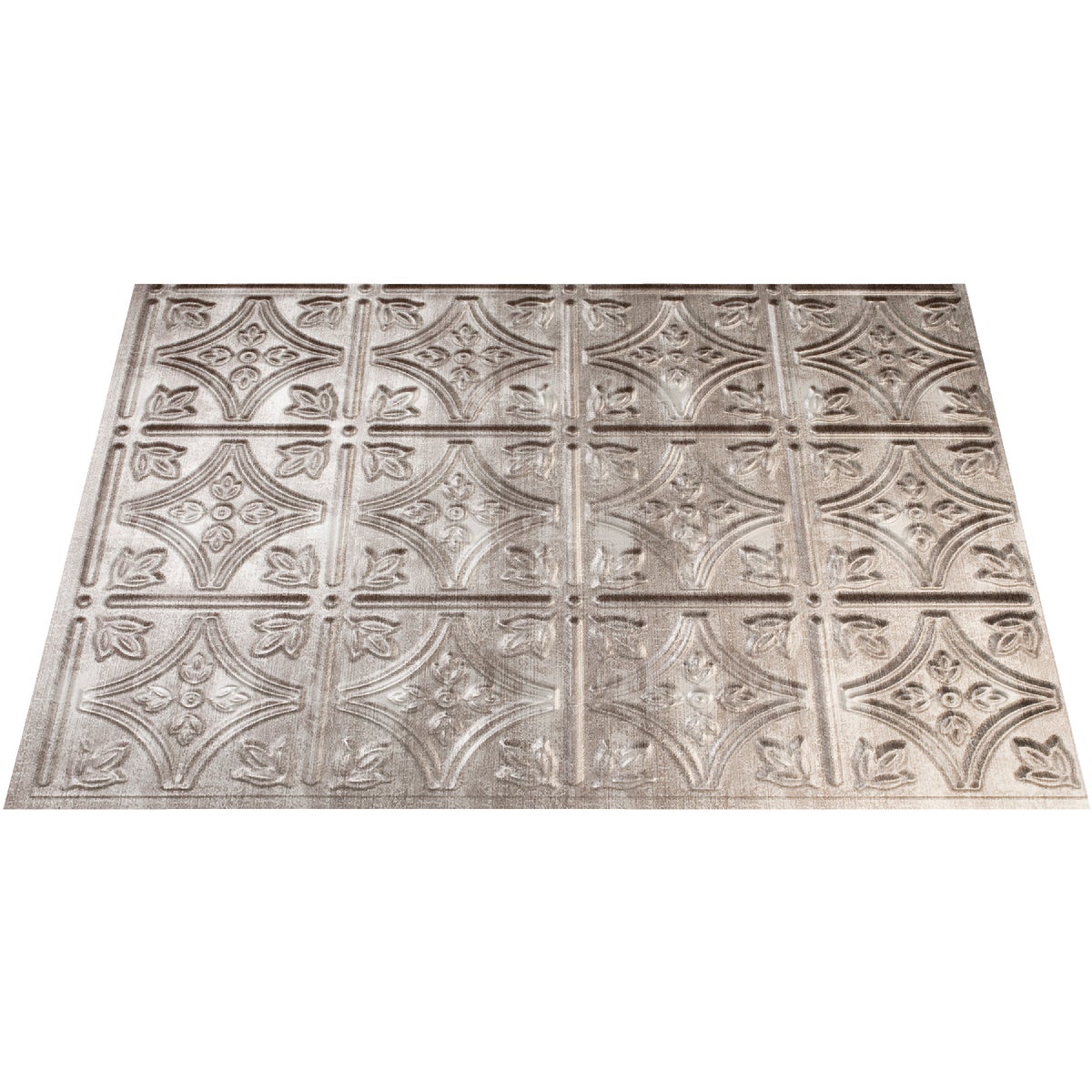 Fasade D60-21 Fasade 18 In. x 24 In. Thermoplastic Backsplash Panel, Cross Hatch Silver Traditional 1 D60-21 Pack of 5