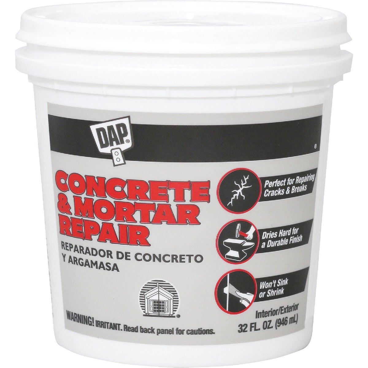 DAP 34611 Dap Bondex 1 Qt Pre Mixed Gray Concrete Patch 34611