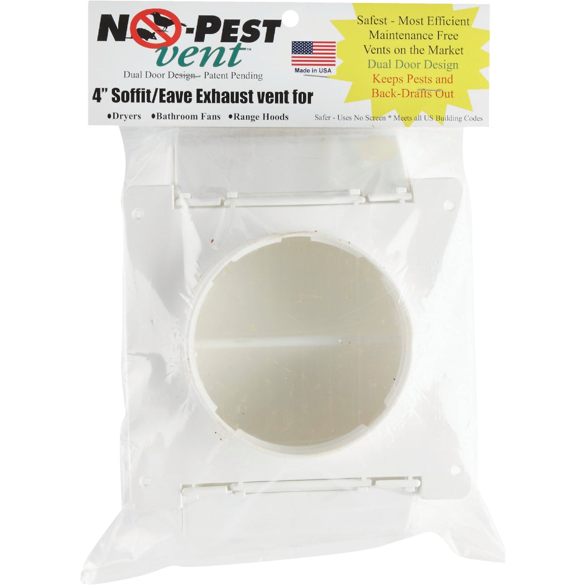 P-Tec Products NPSEW P-Tec Products 4 In. White Plastic No Pest Eave & Soffit Vent NPSEW