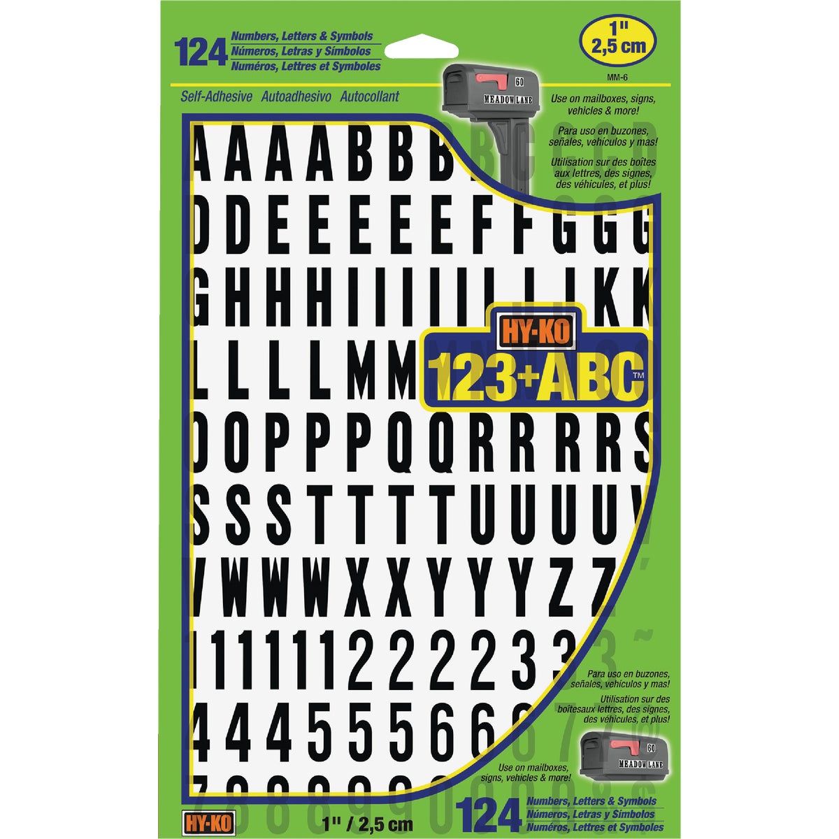 Hy-Ko Products Hy-Ko MM-6 Hy-Ko 1 In. Numbers, Letters & Symbols (124 Count) MM-6