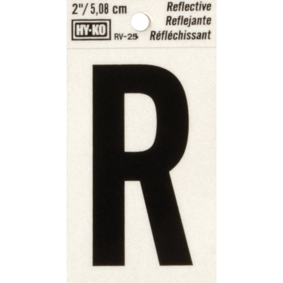 Hy-Ko Products Hy-Ko RV-25/R Hy-Ko Vinyl 2 In. Reflective Adhesive Letter, R RV-25/R Pack of 10