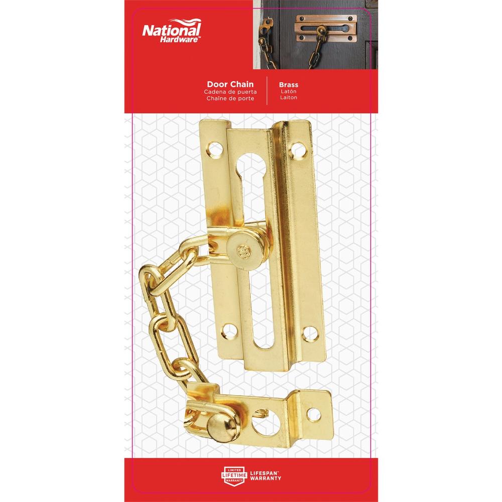 National N183590 National Brass Steel Chain Door Lock N183590