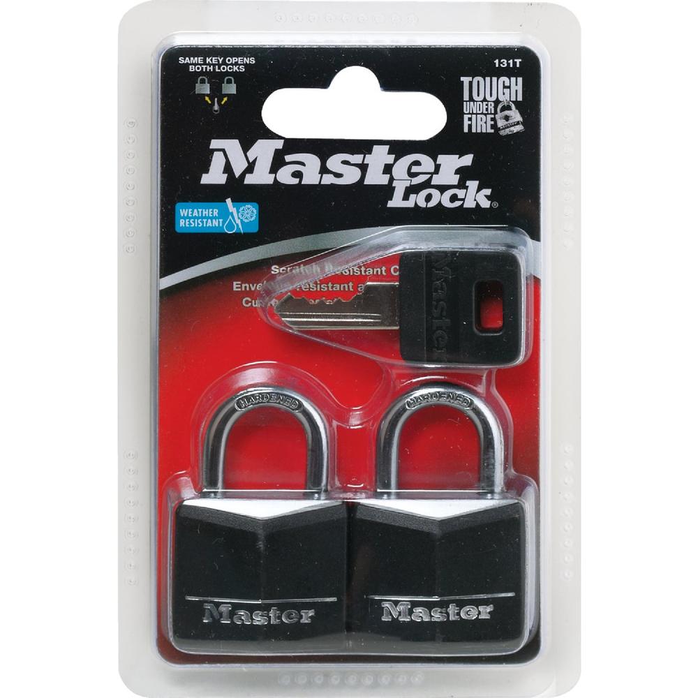 Master Lock NULL Master Lock 1-3/16 In. W. Black Covered Keyed Alike Padlock (2-Pack)
