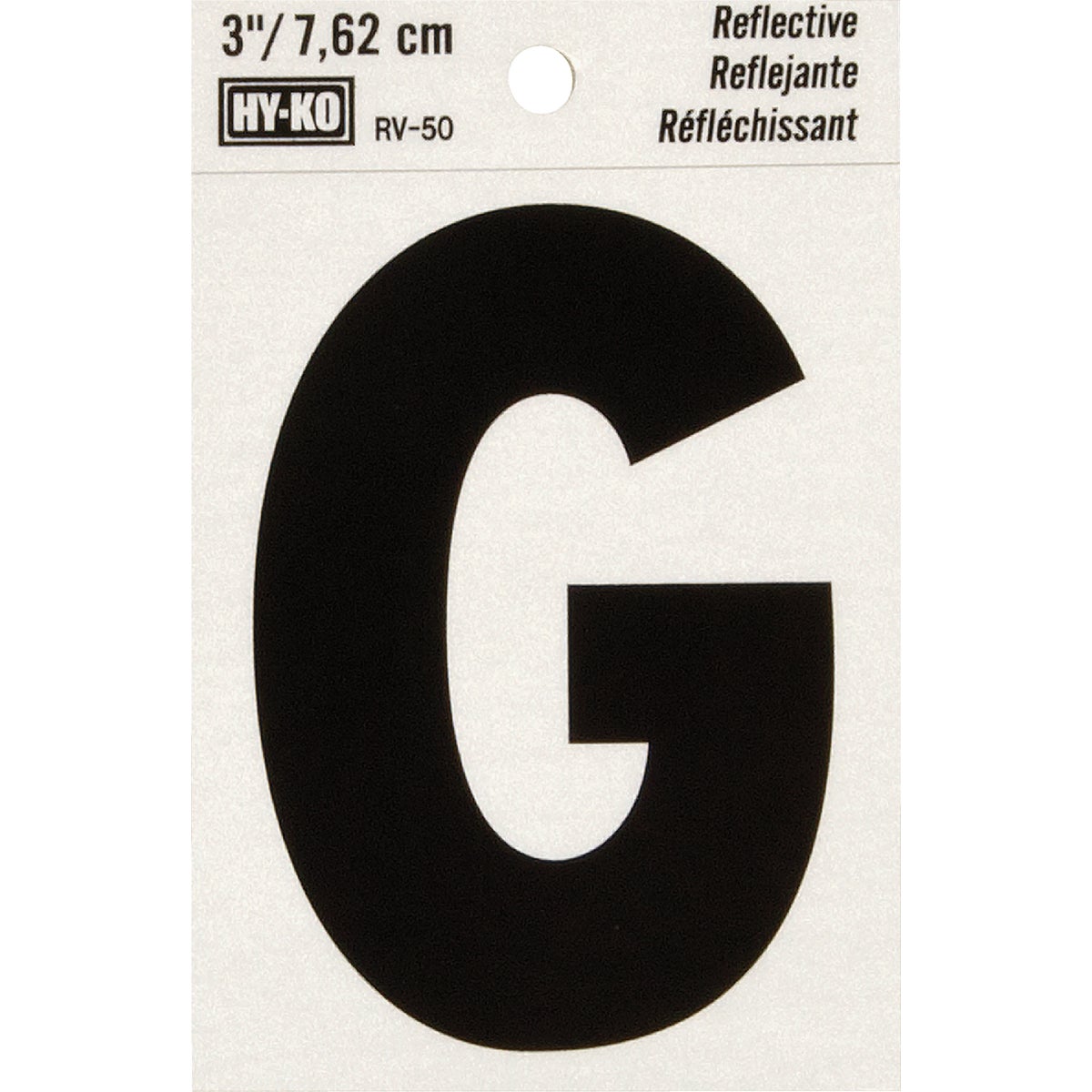 Hy-Ko Products Hy-Ko RV-50G Hy-Ko Vinyl 3 In. Reflective Adhesive Letter, G RV-50G Pack of 10