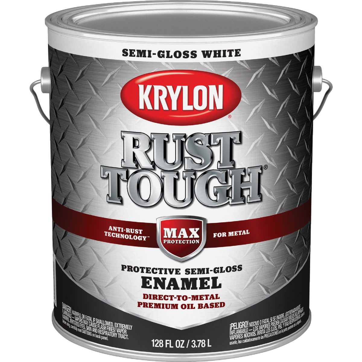 Krylon K09734008 Krylon Rust Tough Oil-Based Semi-Gloss Rust Control Enamel, White, 1 Gal. K09734008