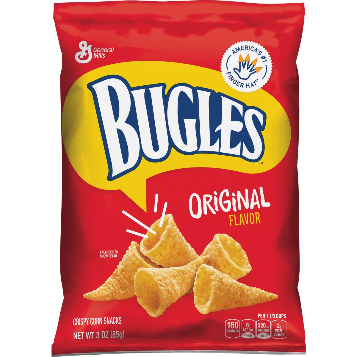 Bugles 121836 Bugles 3 Oz. Original Corn Snack 121836 Pack of 6