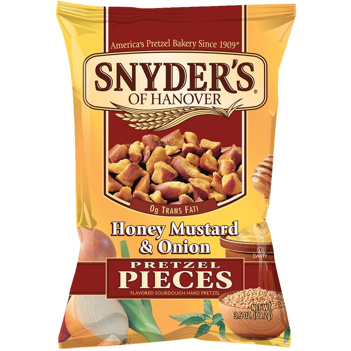 Snyder's of Hanover 121201 Snyder's of Hanover 3.5 Oz. Honey Mustard & Onion Pretzels 121201 Pack of 8