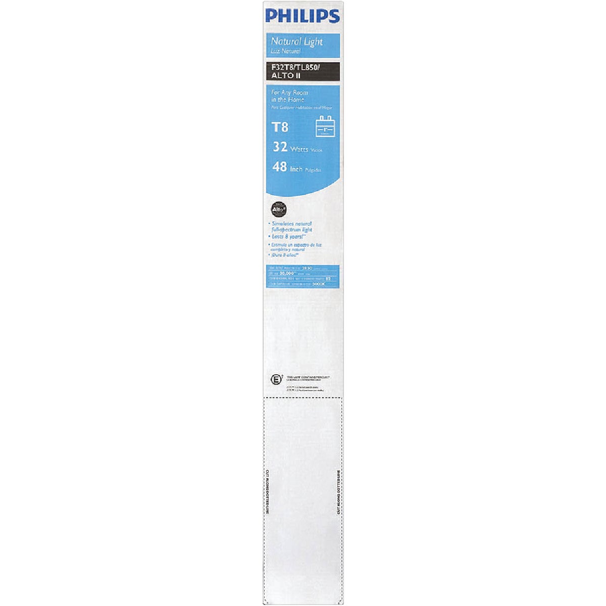 Philips 543314 Philips 32W 48 In. Daylight T8 Medium Bi-Pin Fluorescent Tube Light Bulb (2-Pack) 543314 Pack of 18
