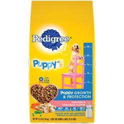 pedigree puppy growth & protection dry dog food chicken & vegetable flavor, 3.5 lb. bag
