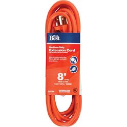 SIM Supply, Inc. OU-JTW-163-8-OR Do it Best 8 Ft. 16/3 Outdoor Extension Cord OU-JTW-163-8-OR