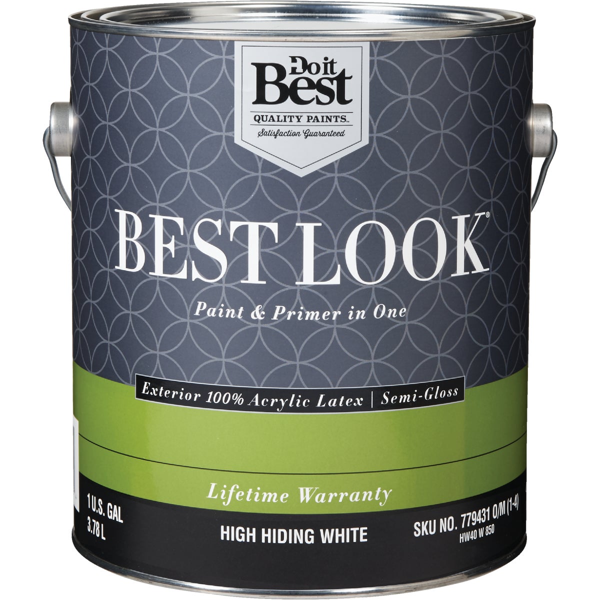 Best Look SIM Supply, Inc. HW40W0850-16 Best Look 100% Acrylic Latex Premium Paint & Primer In One Semi-Gloss Exterior House Paint, High H