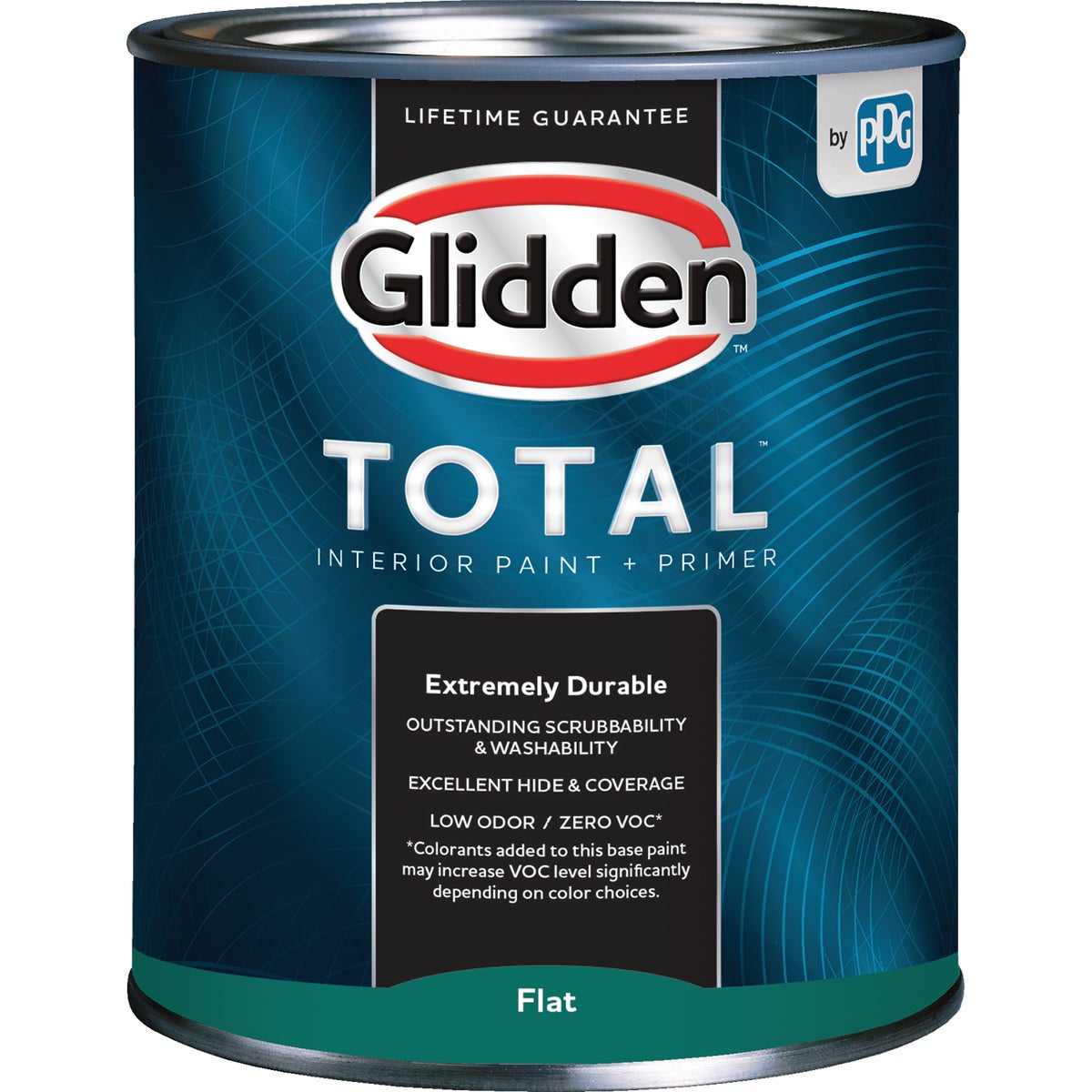 Total Interior Glidden GLTIN10DB/04 Glidden Total Interior Paint + Primer Flat Ultra Deep Base Quart GLTIN10DB/04