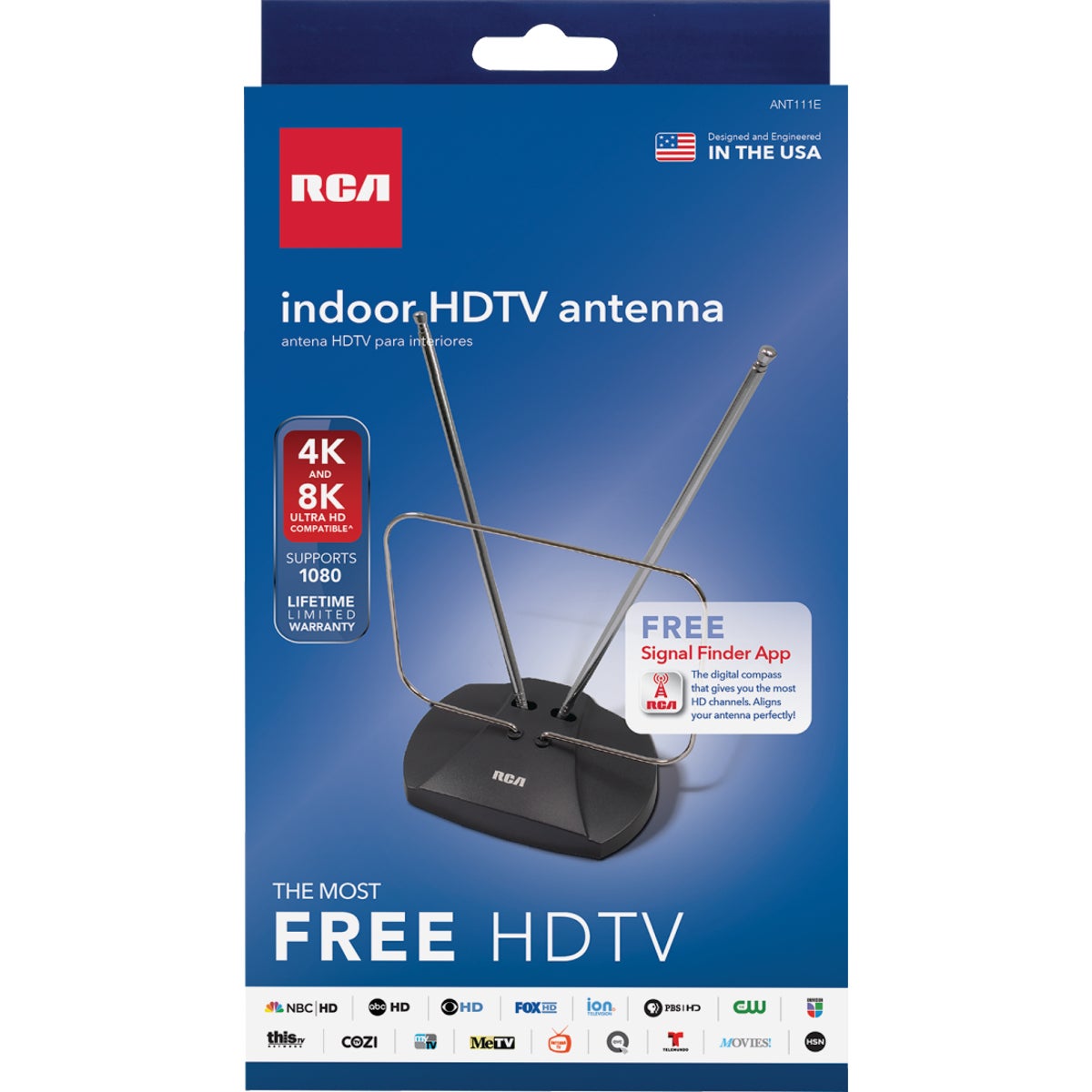 RCA ANT111E RCA Adjustable Black 5.1 In. Indoor Antenna ANT111E